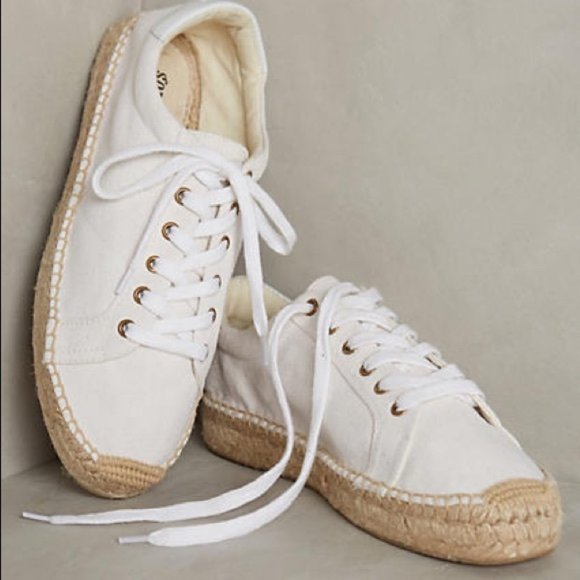 Soludos Shoes - Soludos Izzy Lace-Up Espadrille Cream Platform Sneakers Size 7